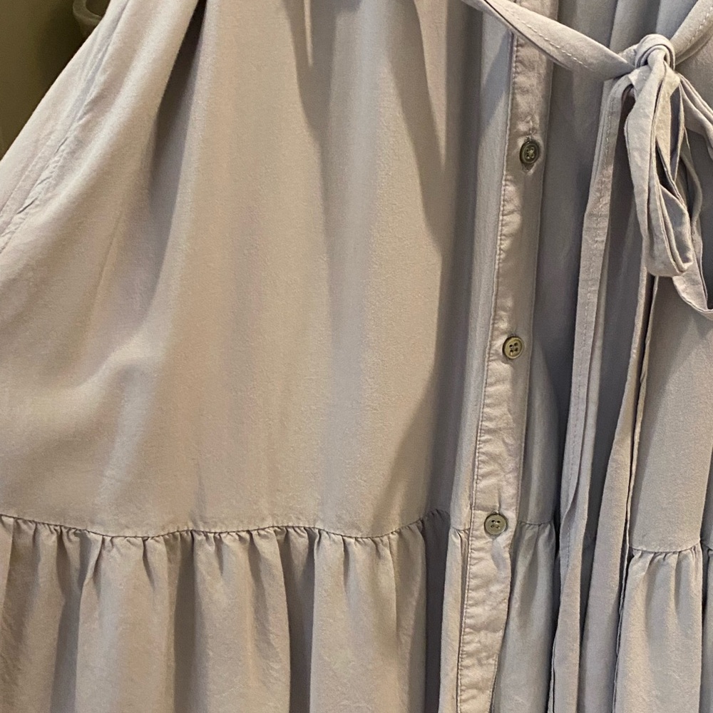 Light Gray Button-Down Dress